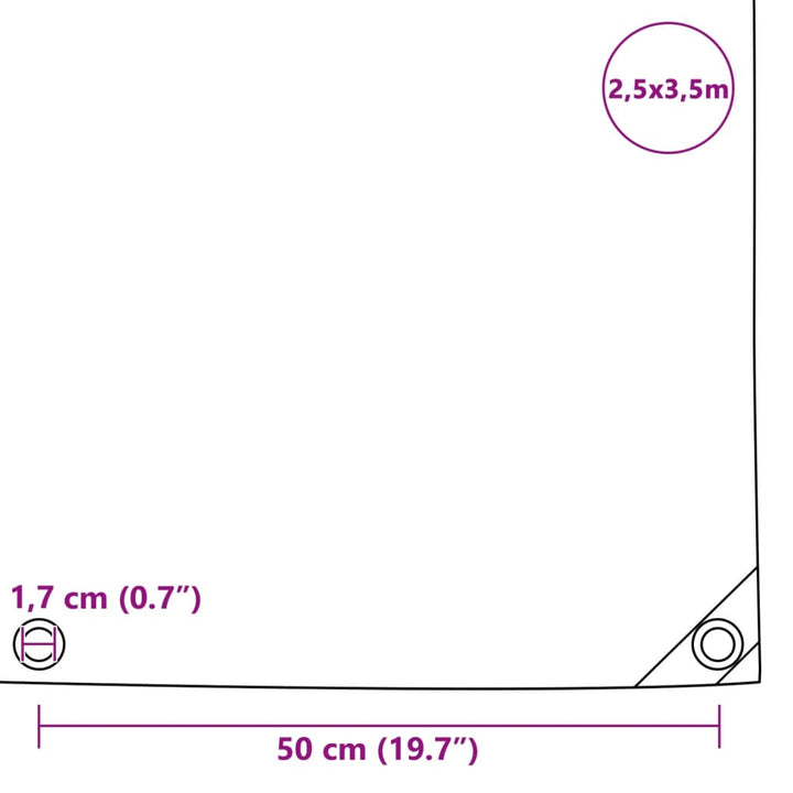 Dekzeil 650 g/m² 2,5x3,5 m wit