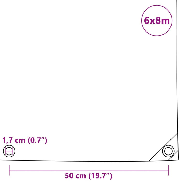 Dekzeil 650 g/m² 6x8 m wit