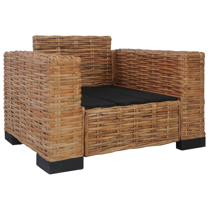 Fauteuil met kussens natuurlijk rattan