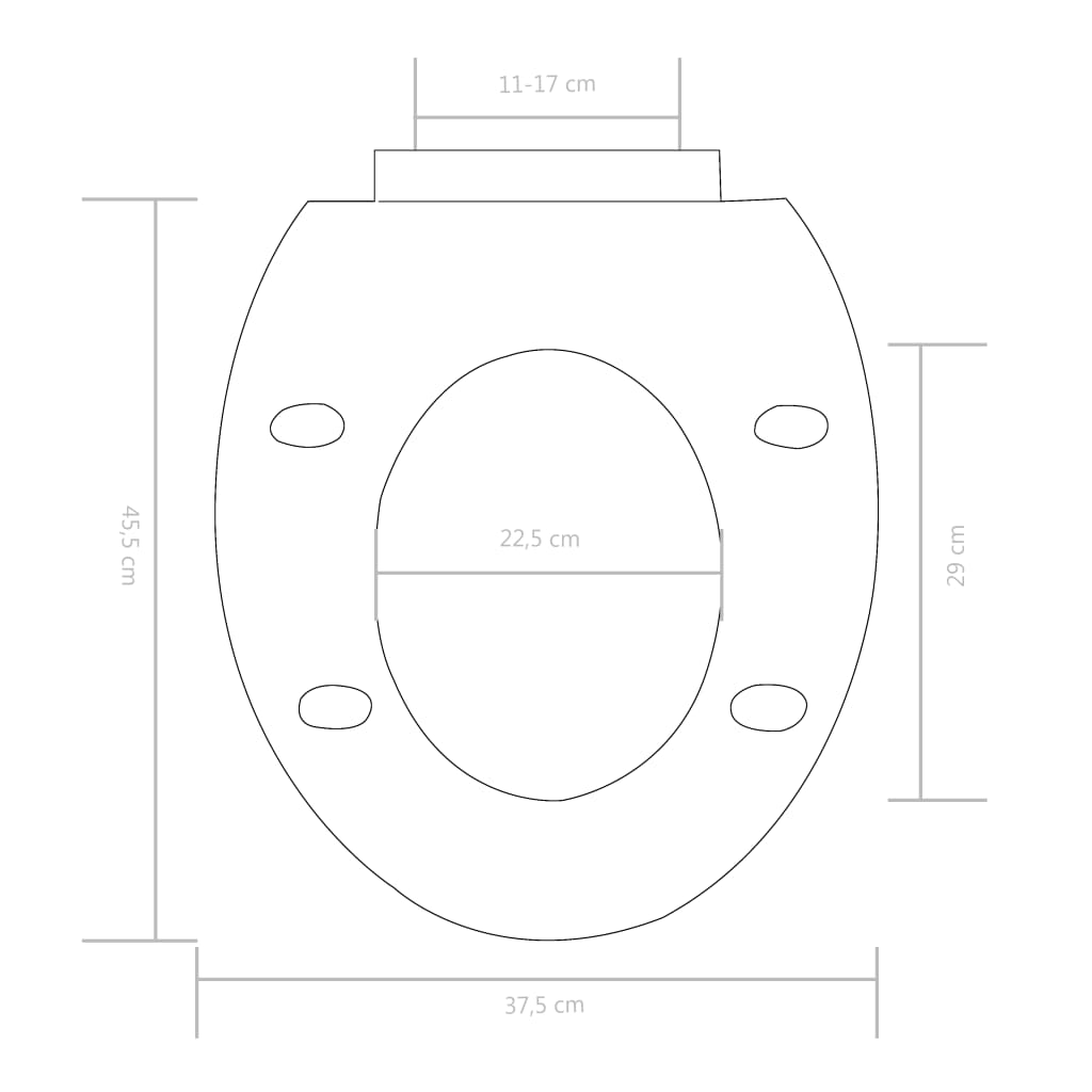 Toiletbril soft-close met quick-release ontwerp zwart