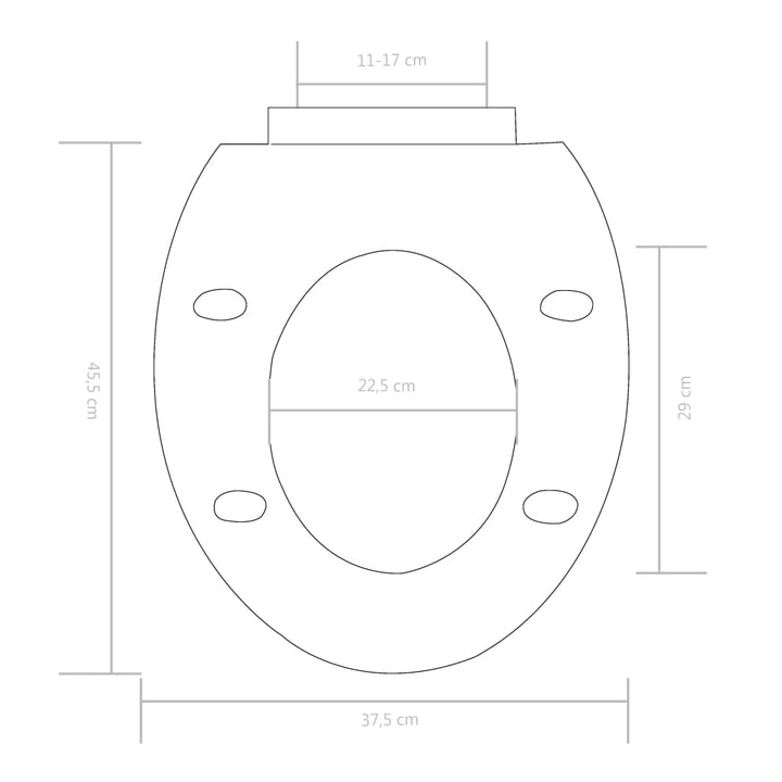 Toiletbril soft-close met quick-release ontwerp zwart