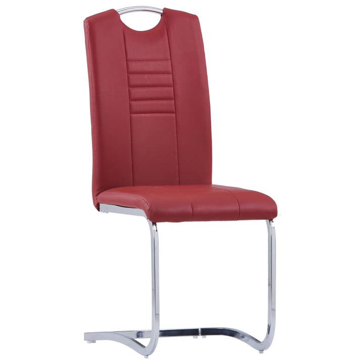 Eetkamerstoelen 2 st kunstleer rood