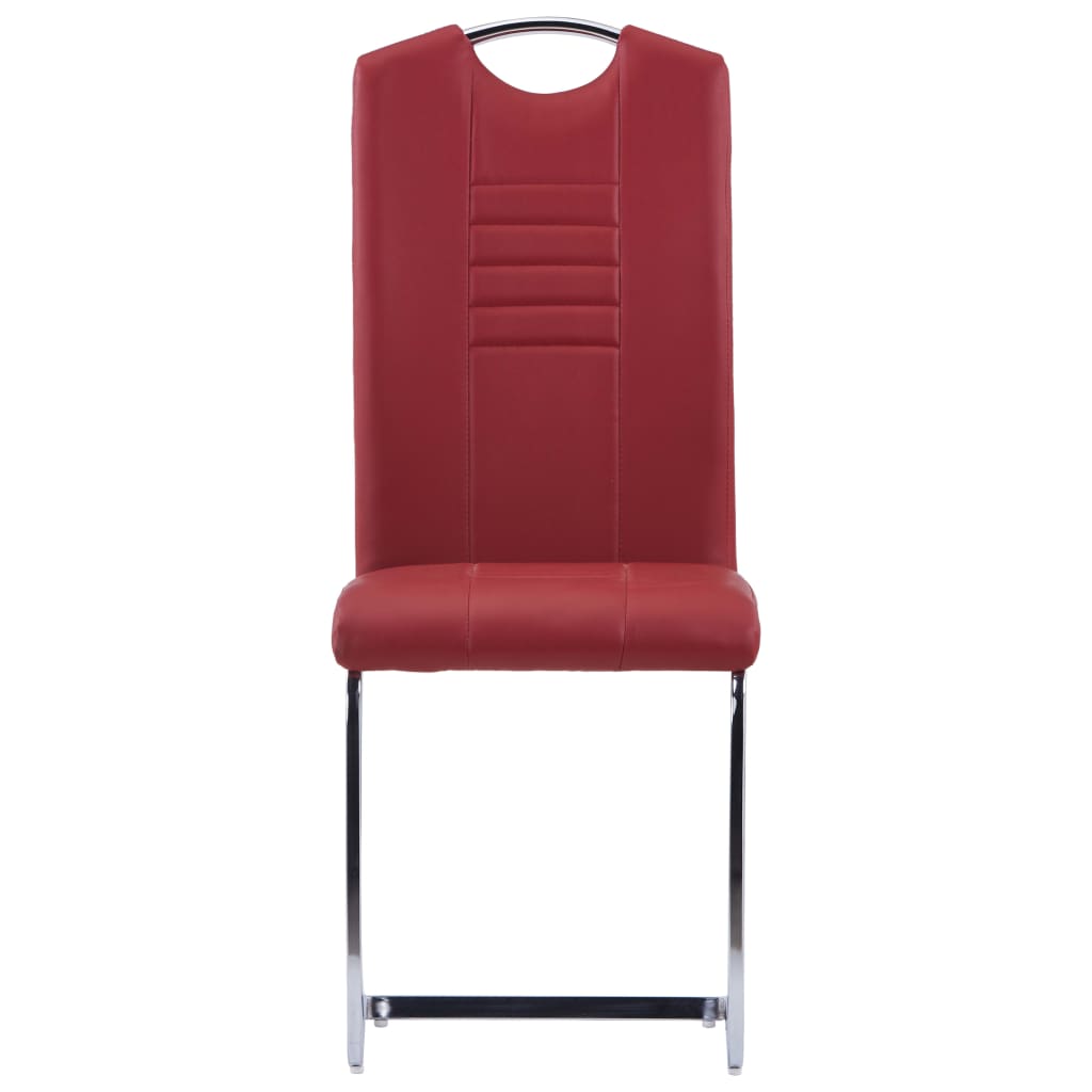 Eetkamerstoelen 2 st kunstleer rood