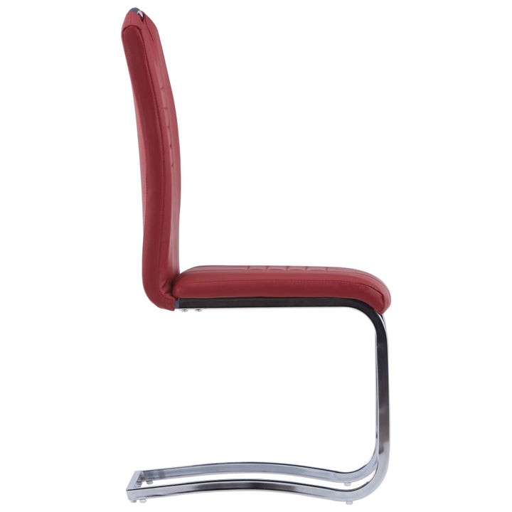 Eetkamerstoelen 2 st kunstleer rood