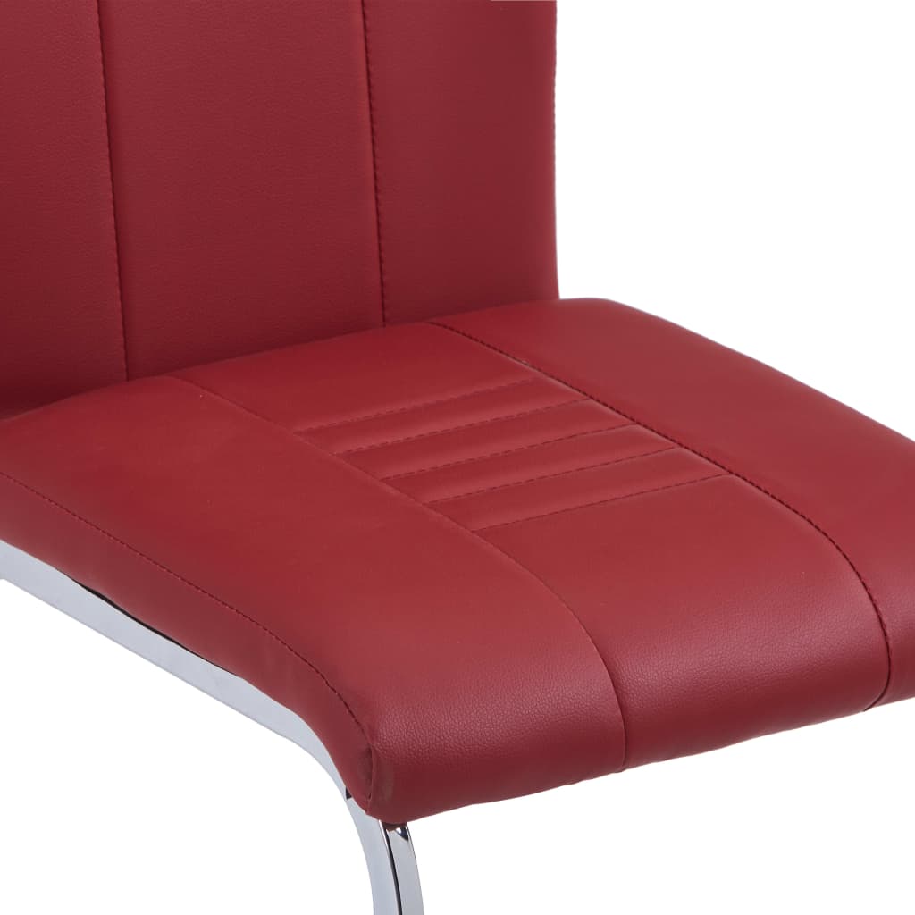 Eetkamerstoelen 2 st kunstleer rood