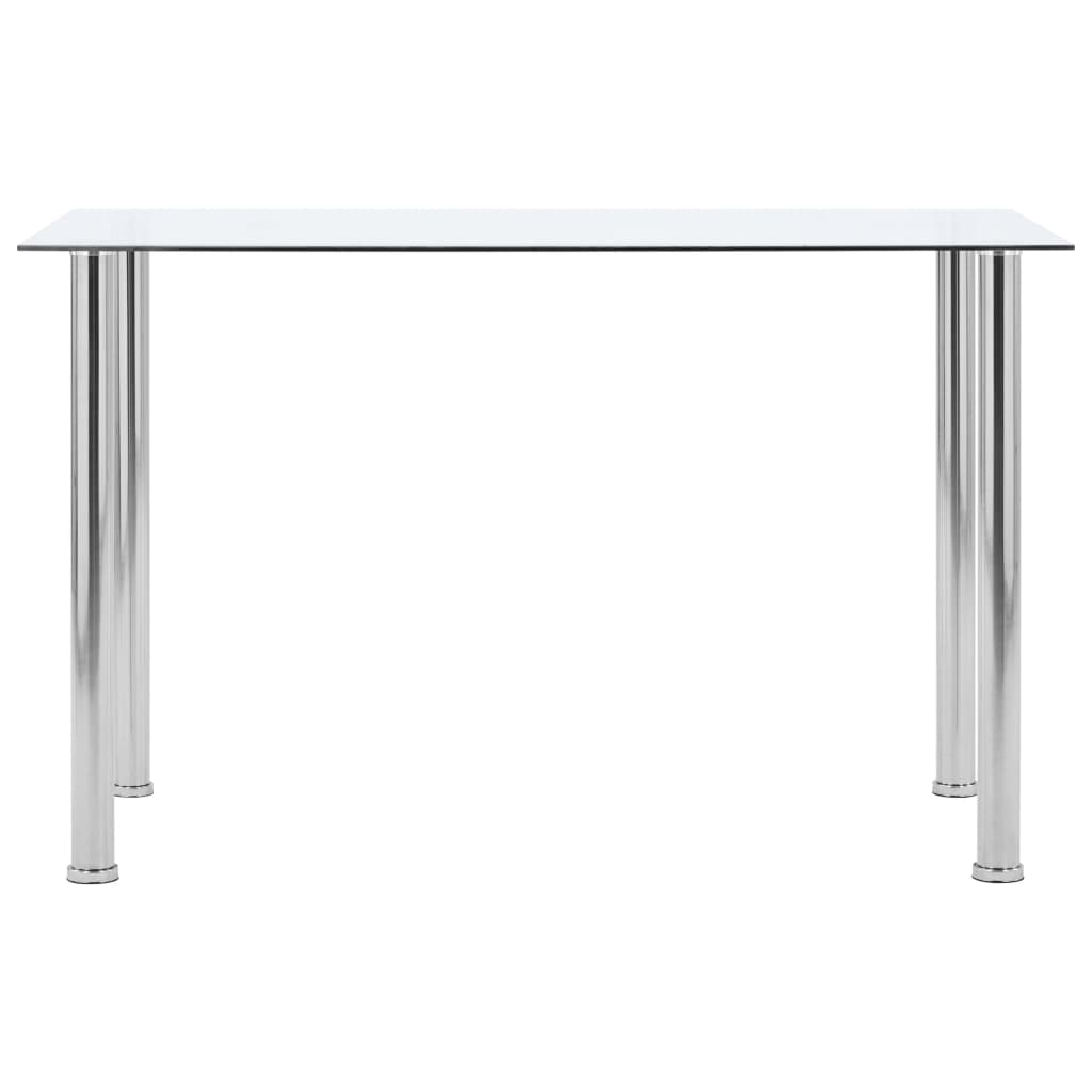 Eettafel 120x60x75 cm gehard glas transparant