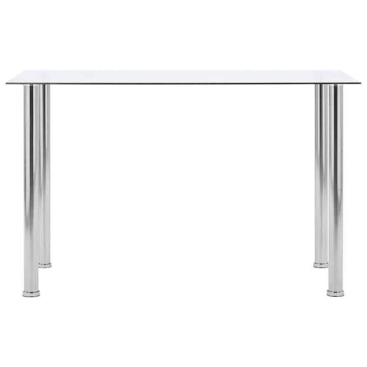 Eettafel 120x60x75 cm gehard glas transparant