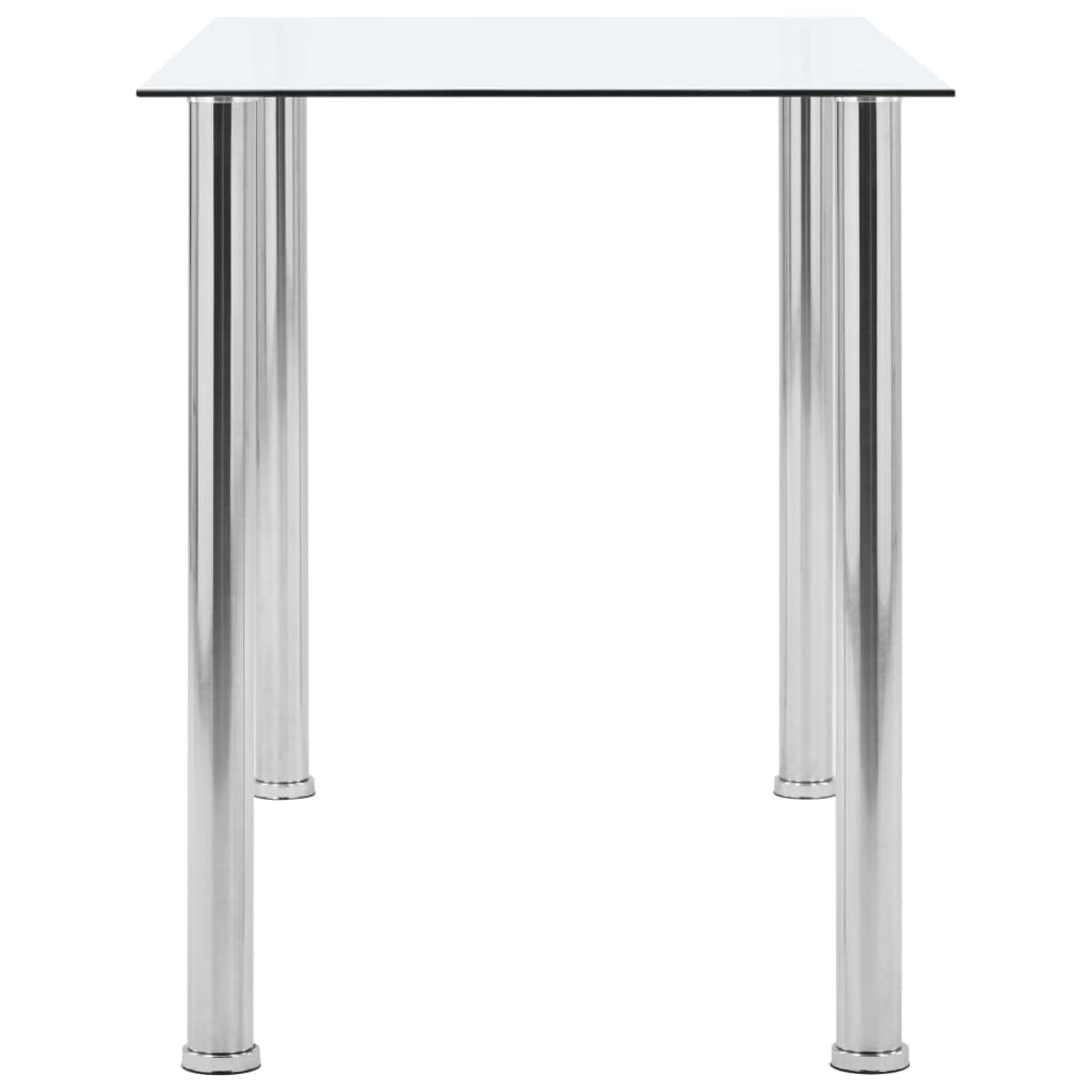 Eettafel 120x60x75 cm gehard glas transparant