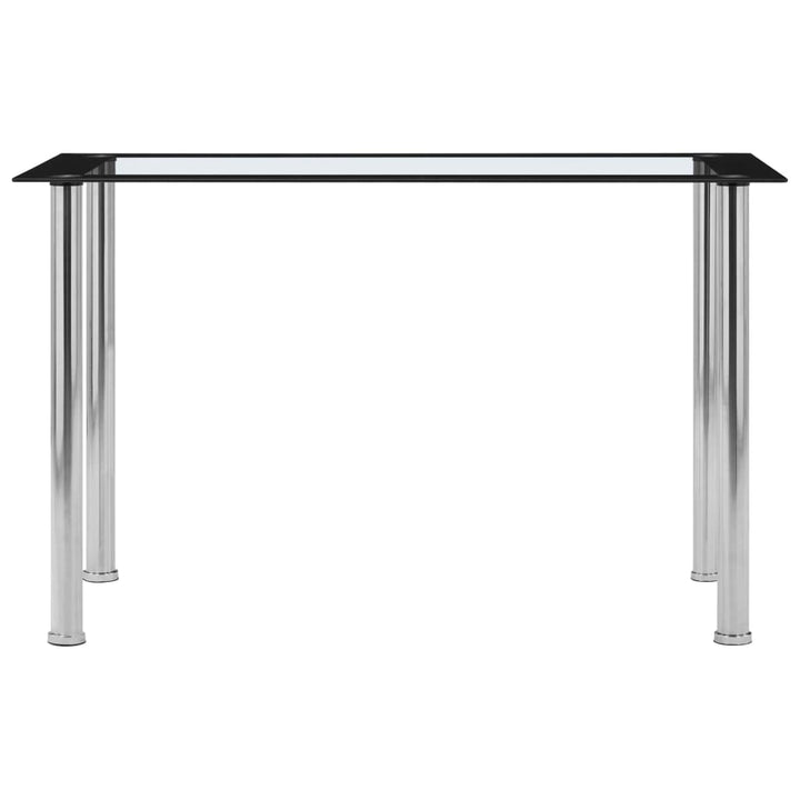 Eettafel 120x60x75 cm gehard glas zwart en transparant