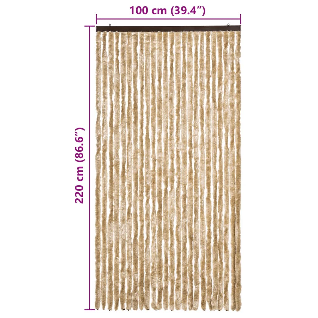 Vliegengordijn 100x220 cm chenille beige