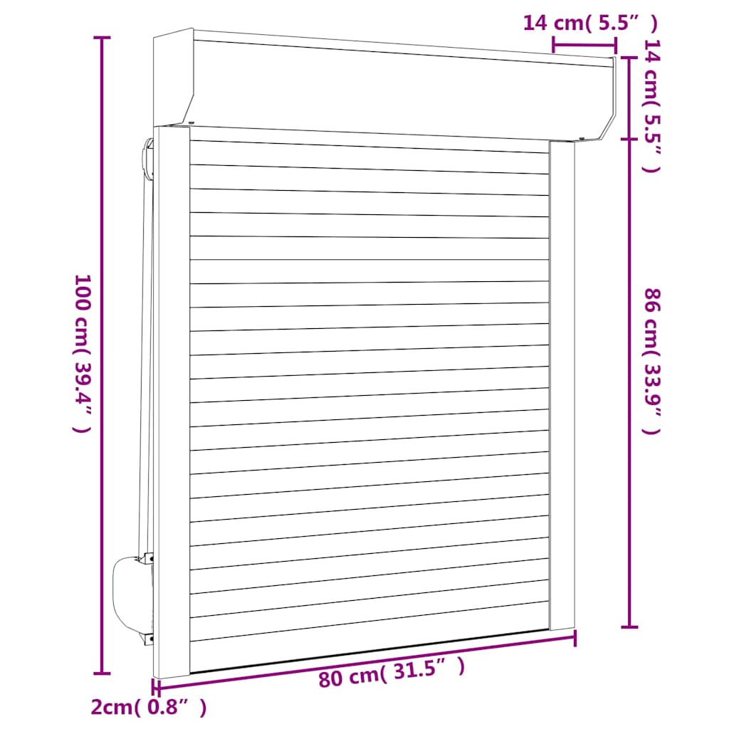 Rolluik 80x100 cm aluminium antracietkleurig