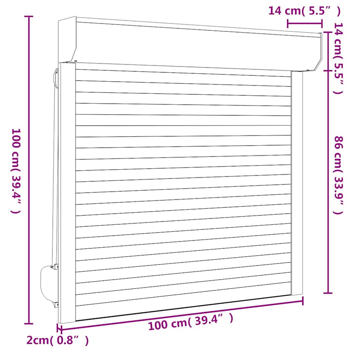 Rolluik 100x100 cm aluminium antracietkleurig