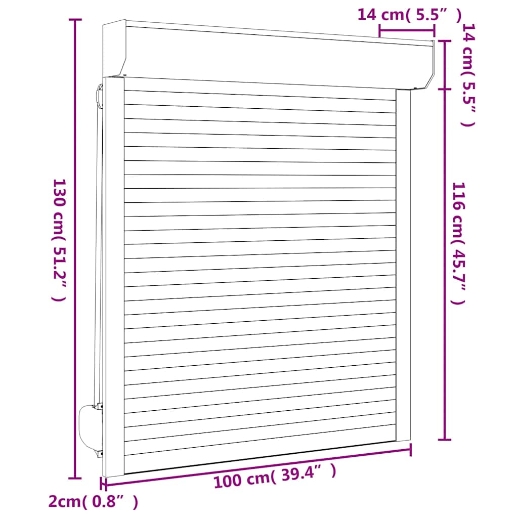 Rolluik 100x130 cm aluminium antracietkleurig