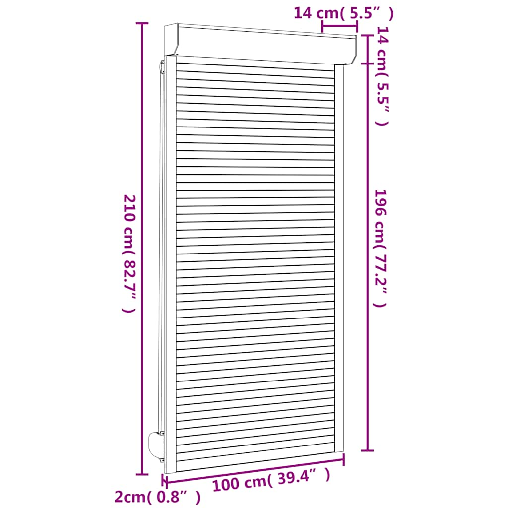 Rolluik 100x210 cm aluminium antracietkleurig