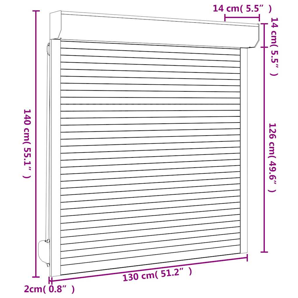 Rolluik 130x140 cm aluminium antracietkleurig