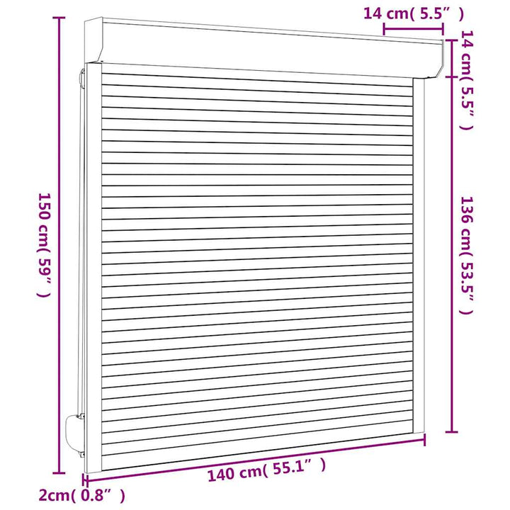 Rolluik 140x150 cm aluminium antracietkleurig