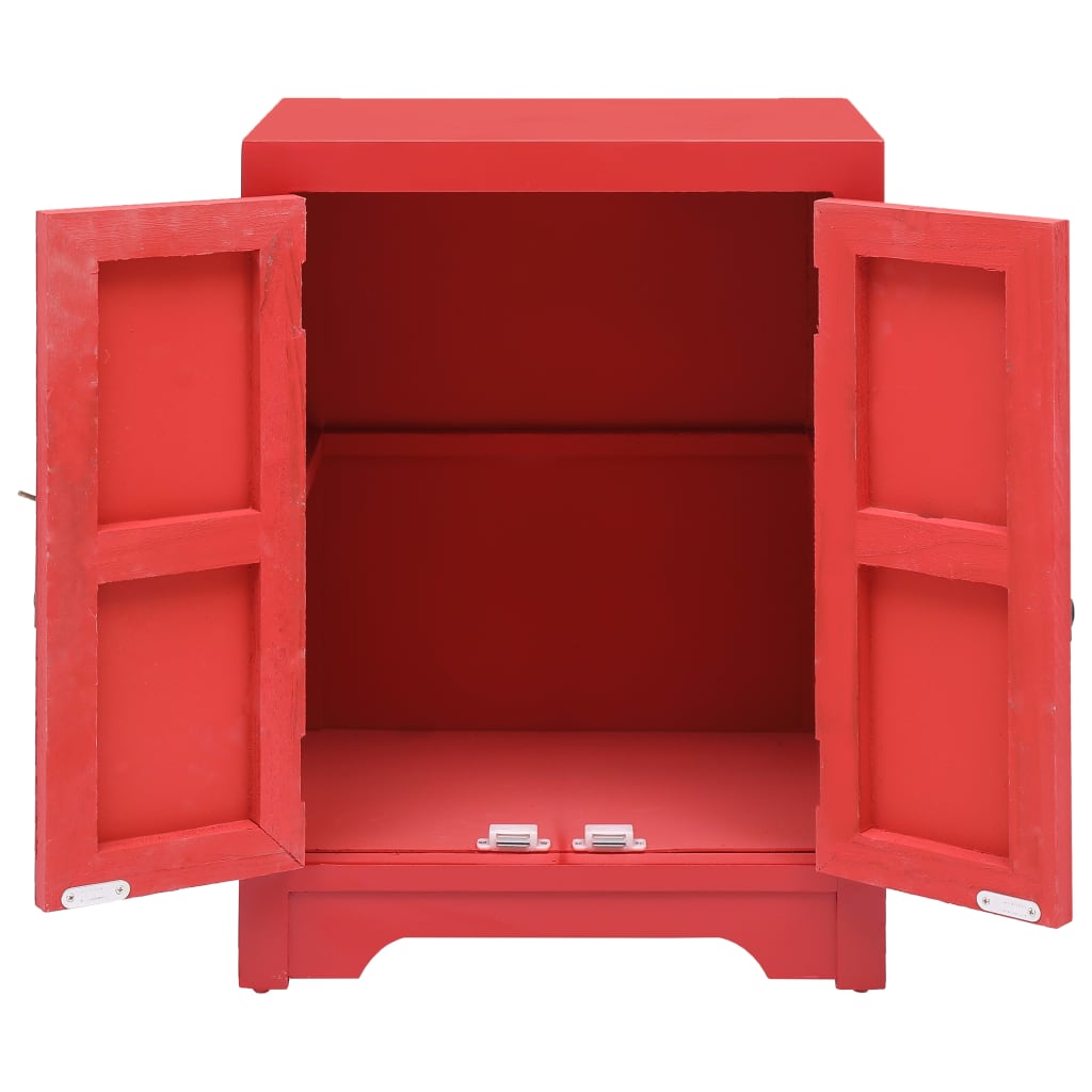 Nachtkastje 38x28x52 cm paulowniahout rood