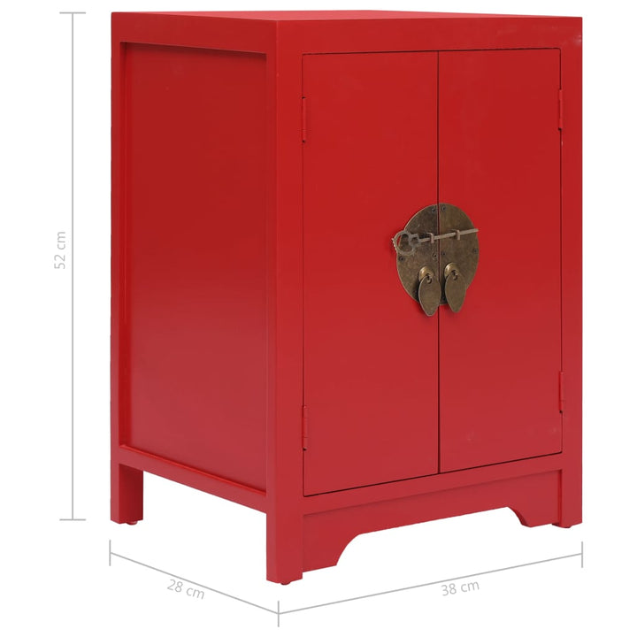 Nachtkastje 38x28x52 cm paulowniahout rood