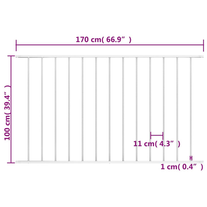 Hekpaneel 1,7x1 m gepoedercoat staal wit