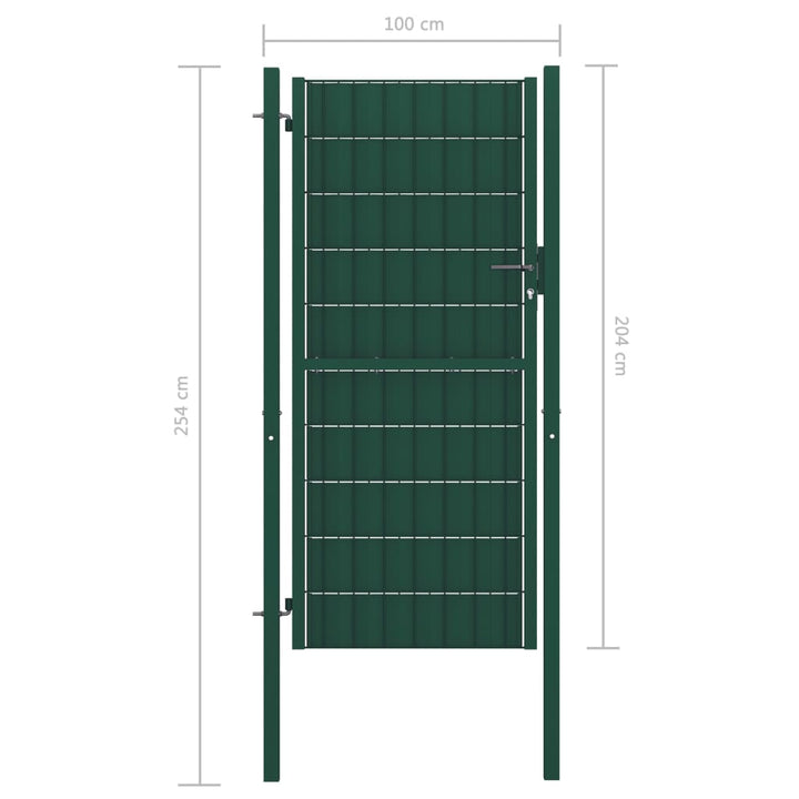 Poort 100x204 cm PVC en staal groen