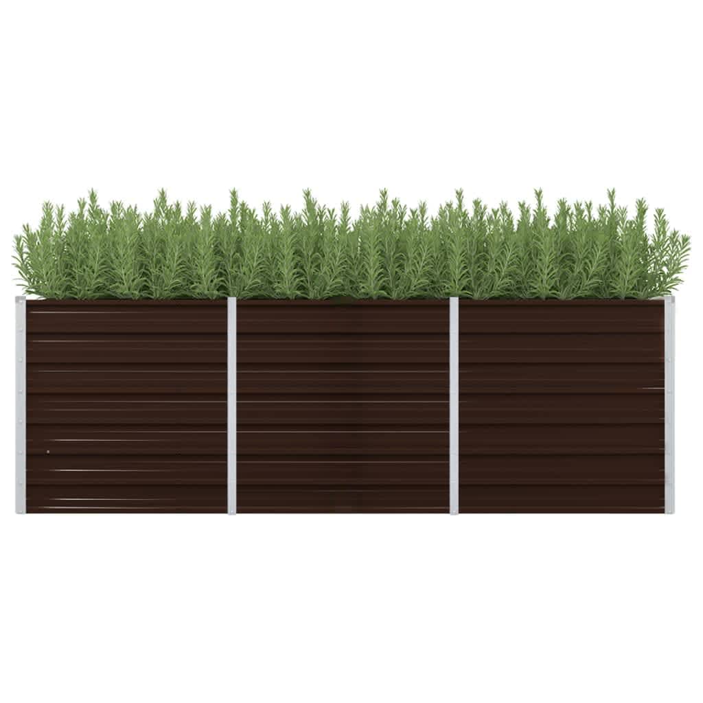 Plantenbak verhoogd 240x80x77 cm gegalvaniseerd staal bruin