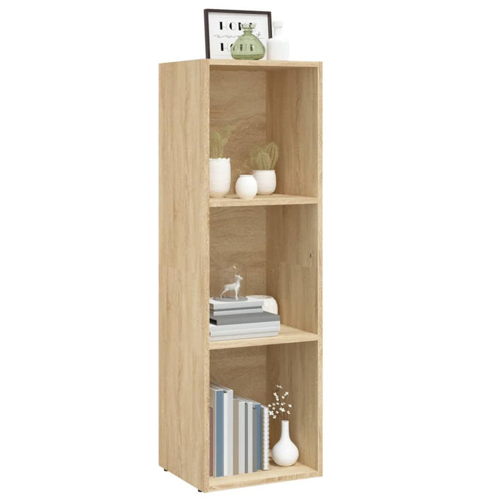 Boekenkast/tv-meubel 36x30x114cm bewerkt hout sonoma eikenkleur