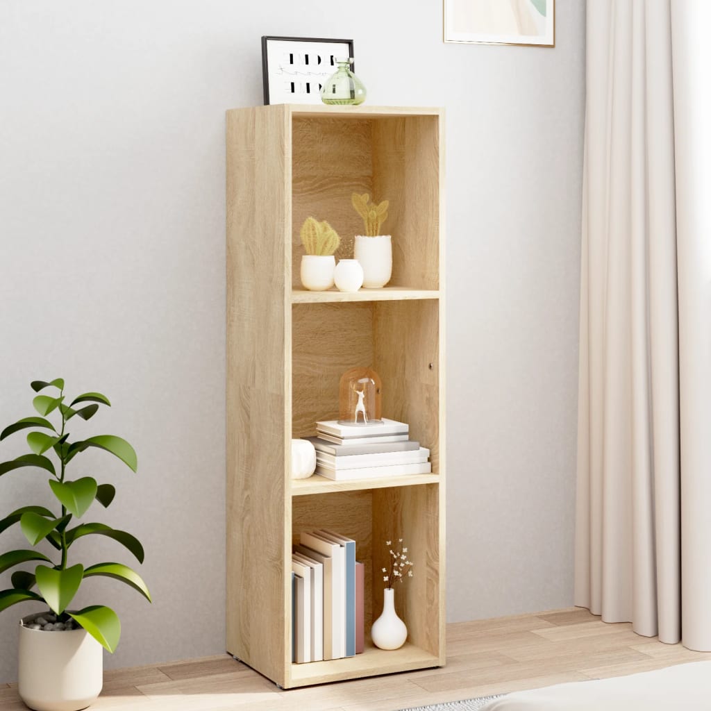 Boekenkast/tv-meubel 36x30x114cm bewerkt hout sonoma eikenkleur