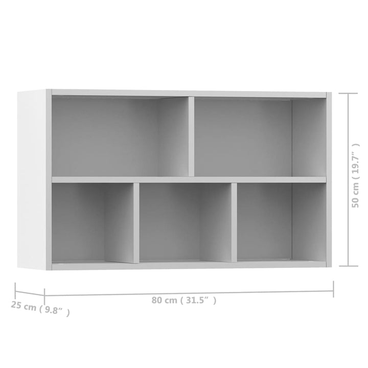 Boekenkast/dressoir 50x25x80 cm bewerkt hout wit