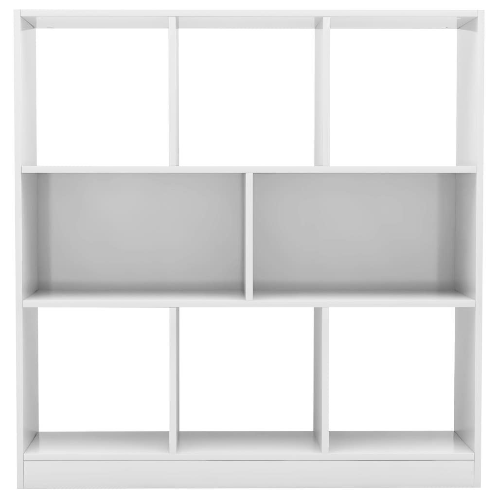 Boekenkast 97,5x29,5x100 cm bewerkt hout hoogglans wit