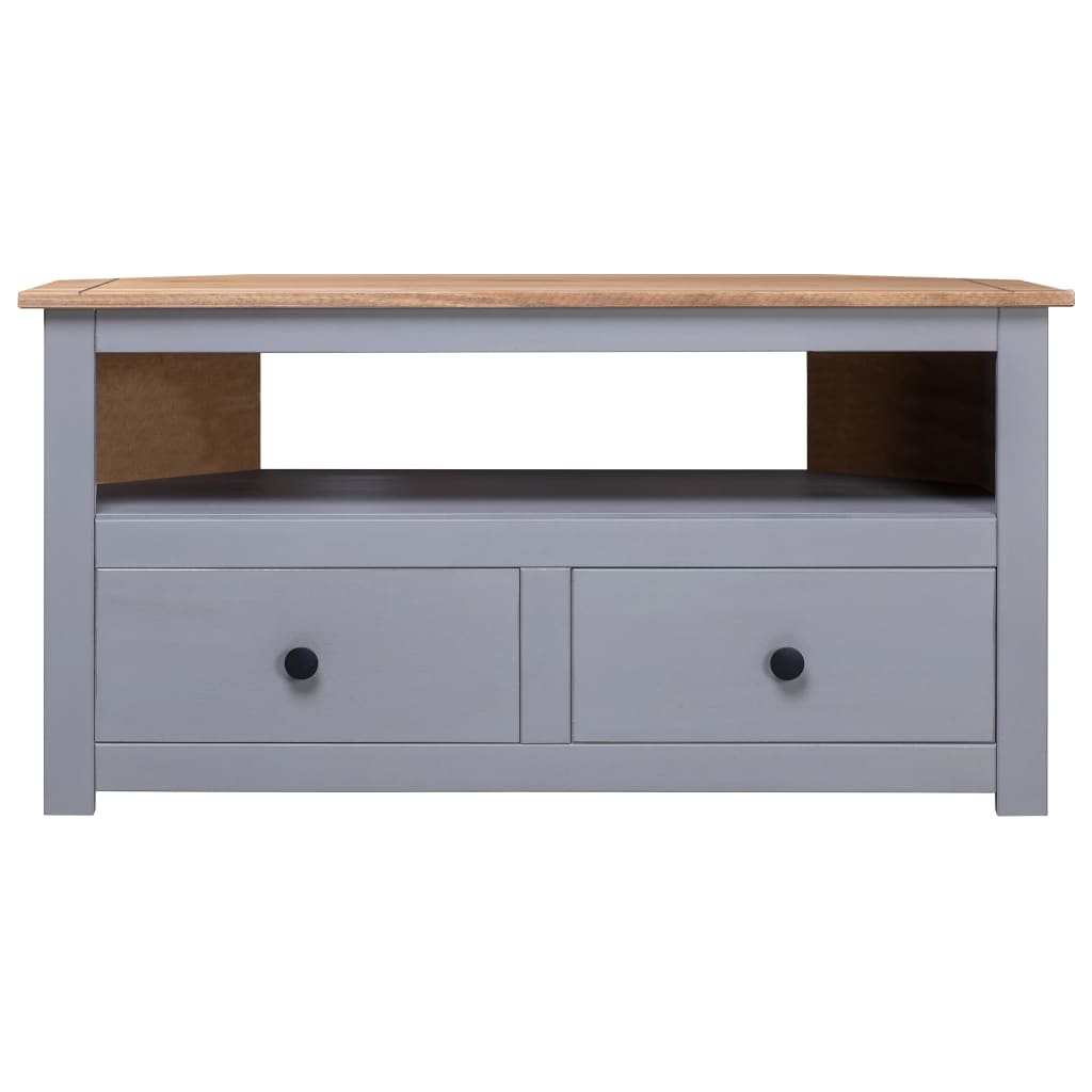 Tv-hoekkast Panama Range 93x49x49 cm massief grenenhout grijs