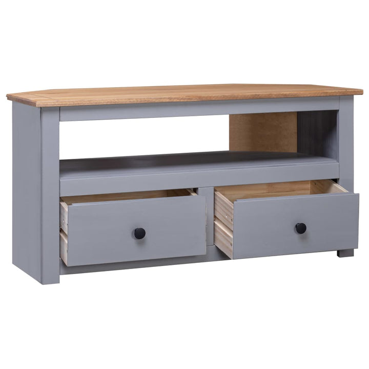 Tv-hoekkast Panama Range 93x49x49 cm massief grenenhout grijs