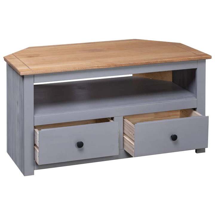 Tv-hoekkast Panama Range 93x49x49 cm massief grenenhout grijs