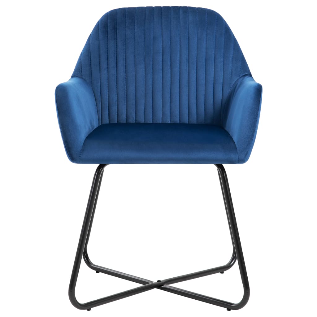 Eetkamerstoelen 4 st fluweel blauw