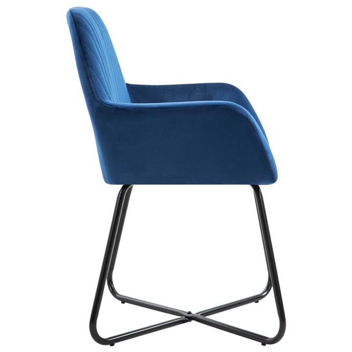 Eetkamerstoelen 4 st fluweel blauw