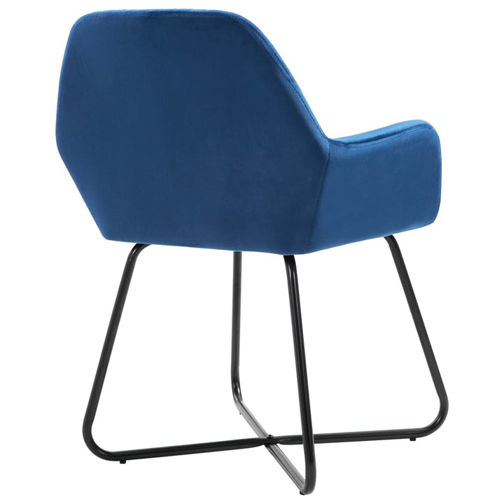 Eetkamerstoelen 4 st fluweel blauw