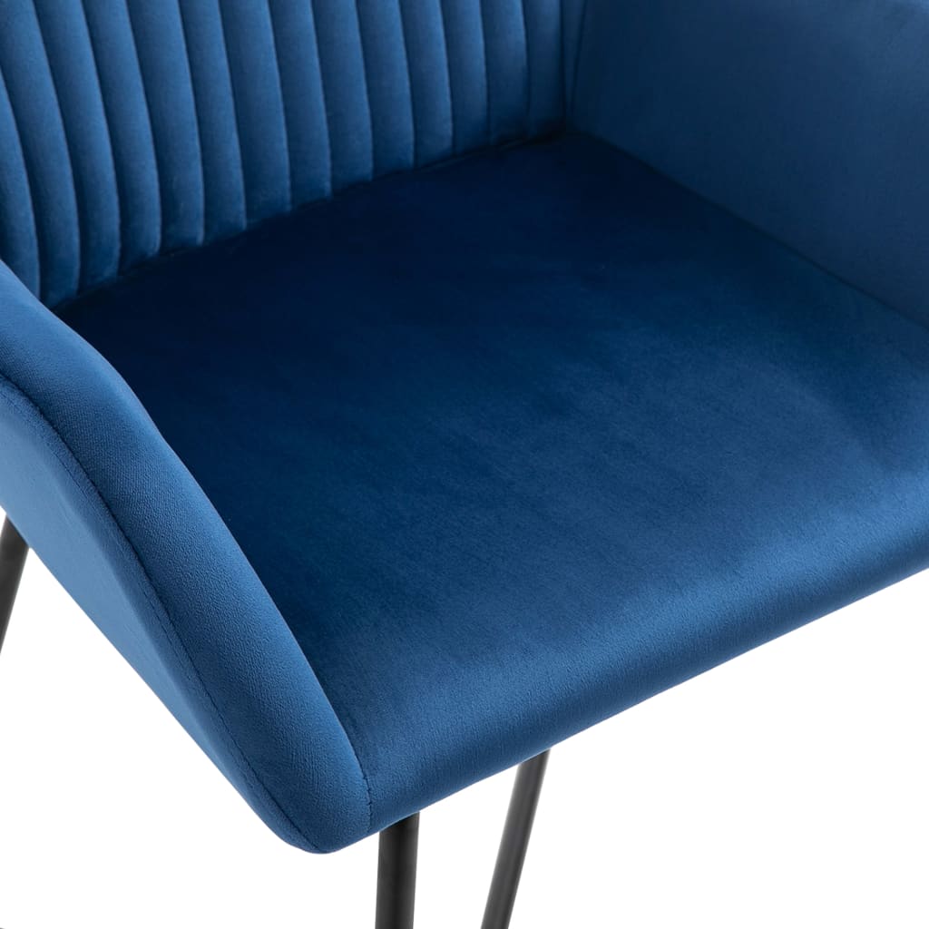 Eetkamerstoelen 4 st fluweel blauw