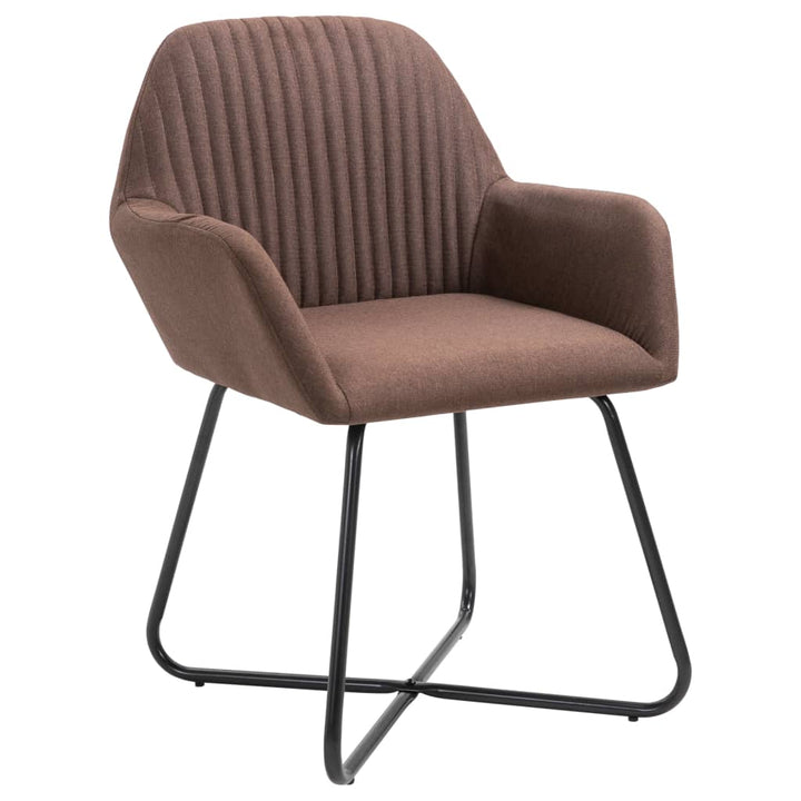 Eetkamerstoelen 4 st stof bruin