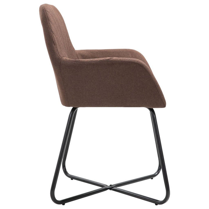 Eetkamerstoelen 4 st stof bruin