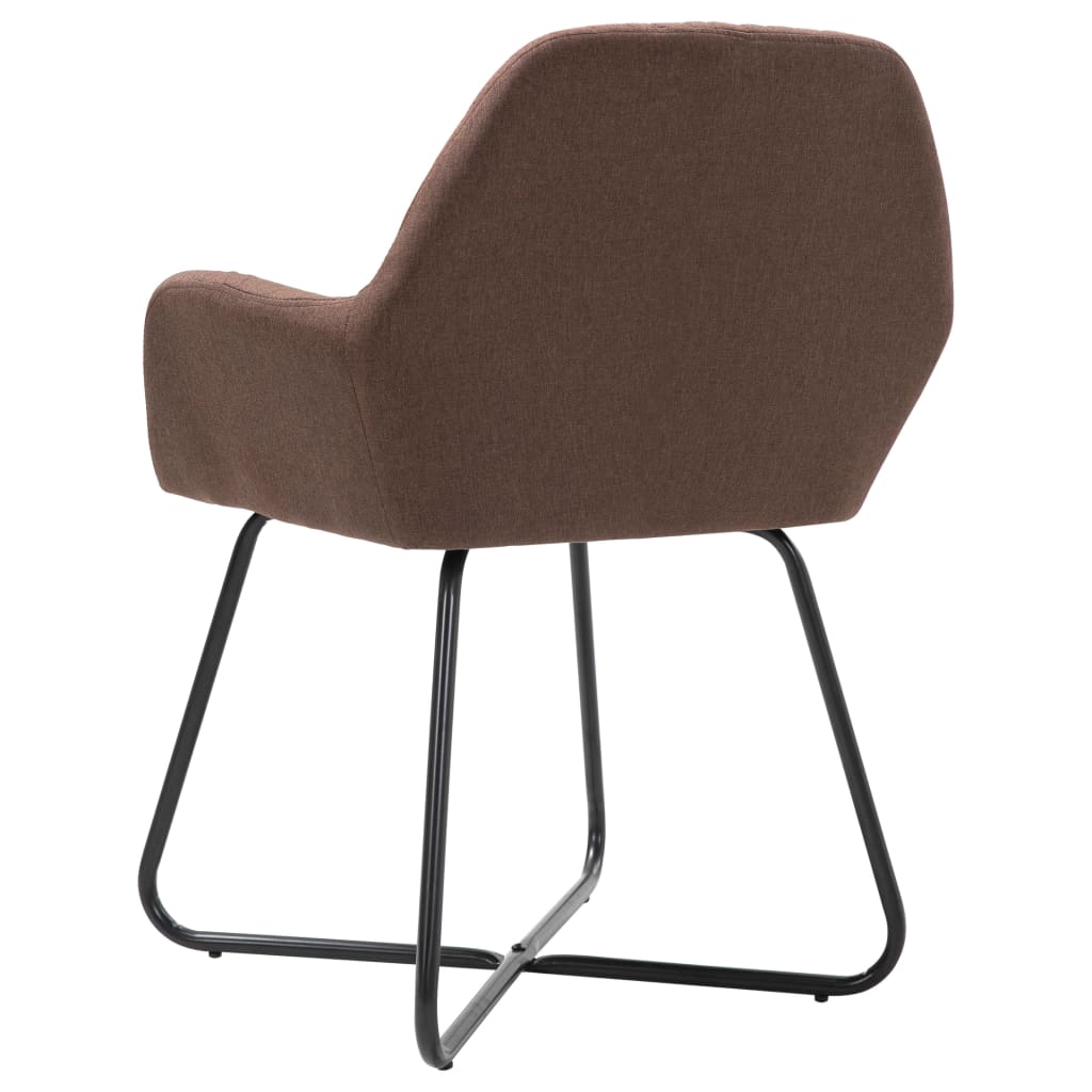 Eetkamerstoelen 4 st stof bruin