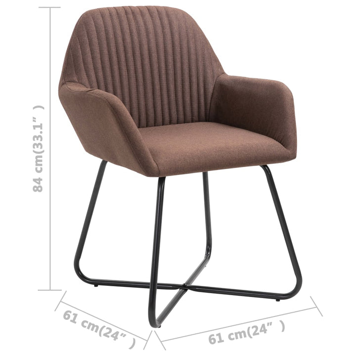 Eetkamerstoelen 4 st stof bruin