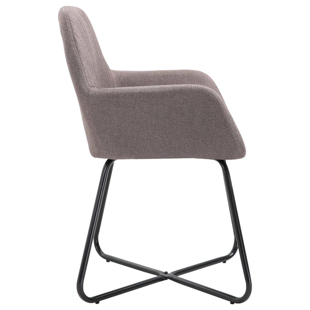 Eetkamerstoelen 4 st draaibaar stof taupe