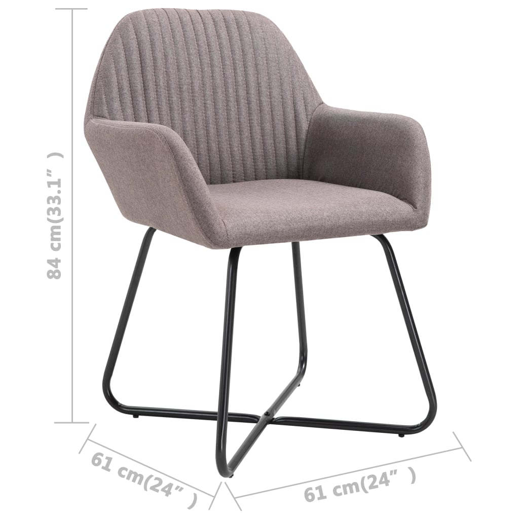 Eetkamerstoelen 4 st draaibaar stof taupe