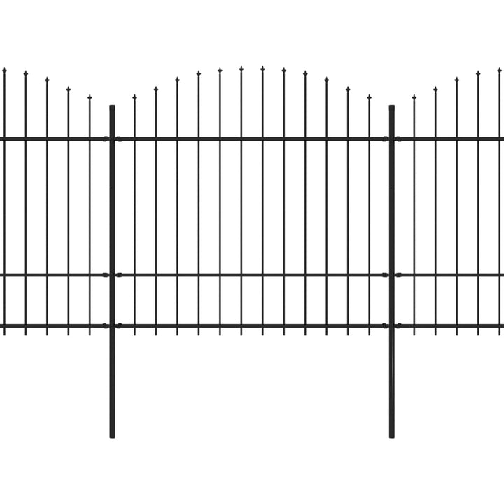 Tuinhek met speren bovenkant (1,5-1,75)x3,4 m staal zwart