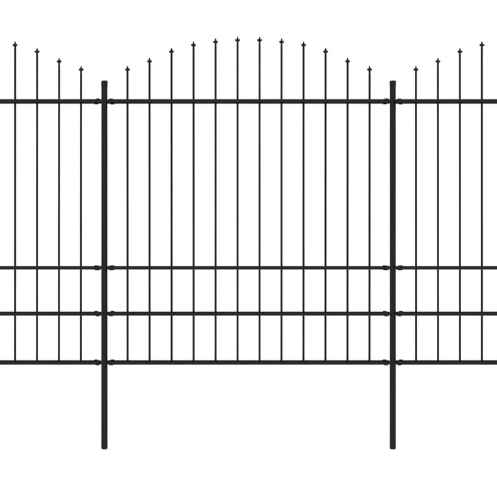 Tuinhek met speren bovenkant (1,75-2)x3,4 m staal zwart