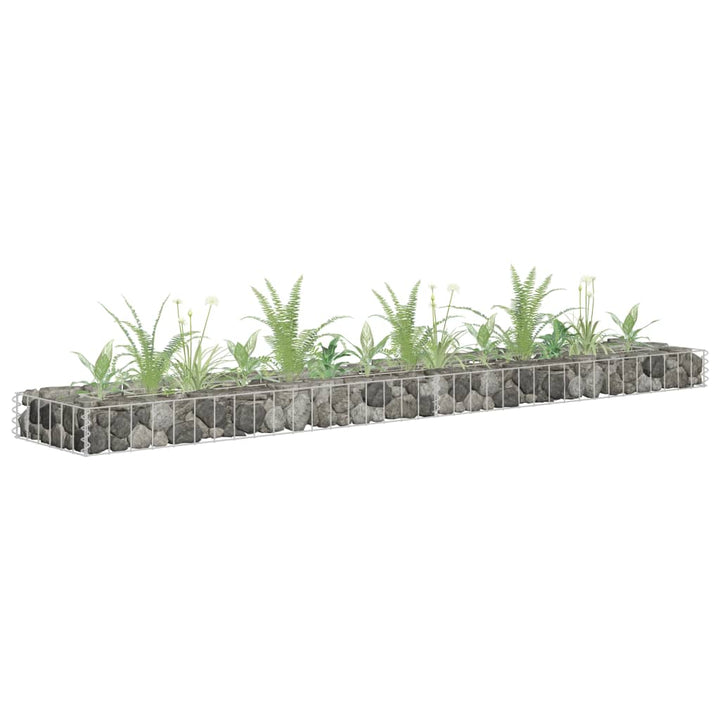 Gabion plantenbak verhoogd 180x30x10 cm gegalvaniseerd staal