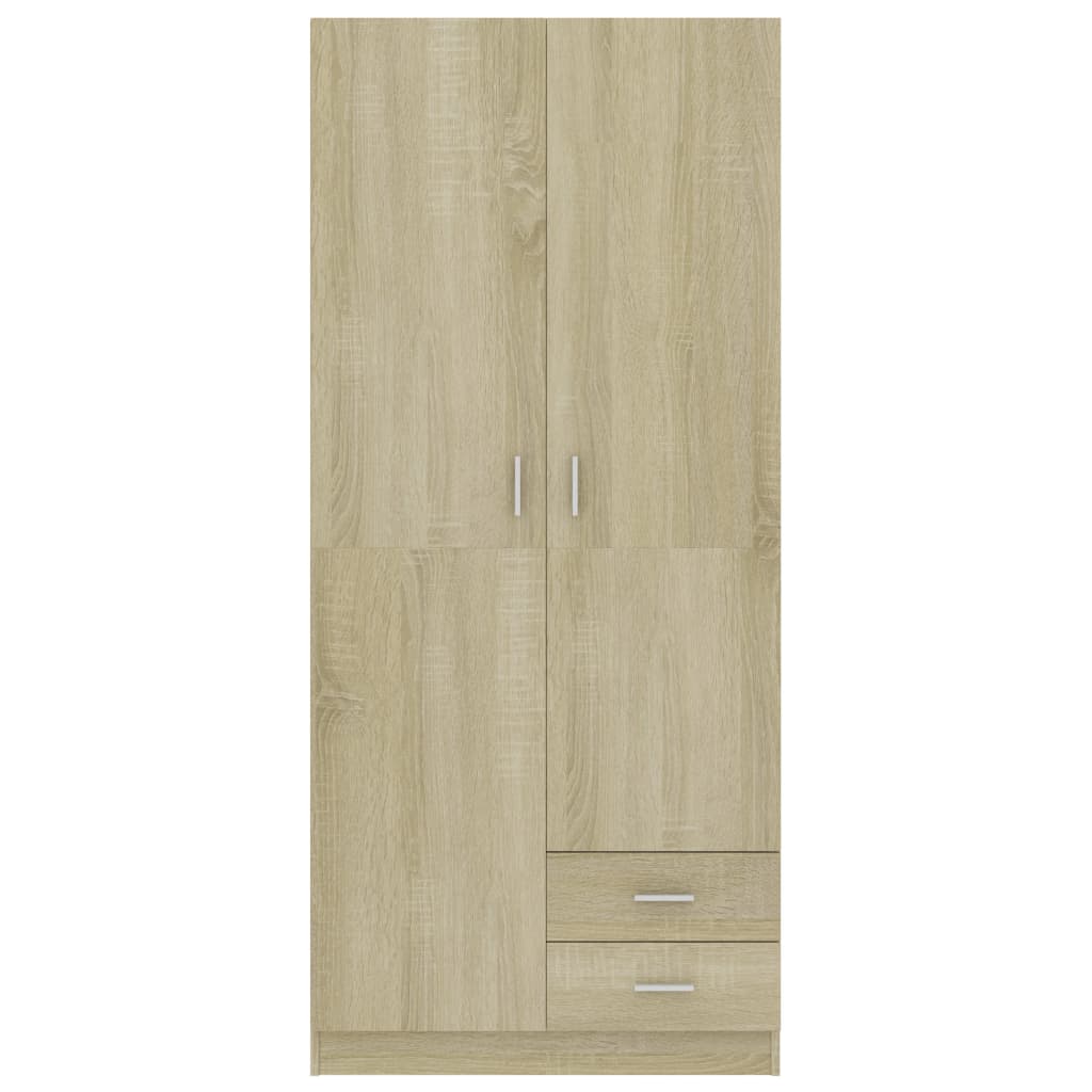 Kledingkast 80x52x180 cm bewerkt hout sonoma eikenkleurig