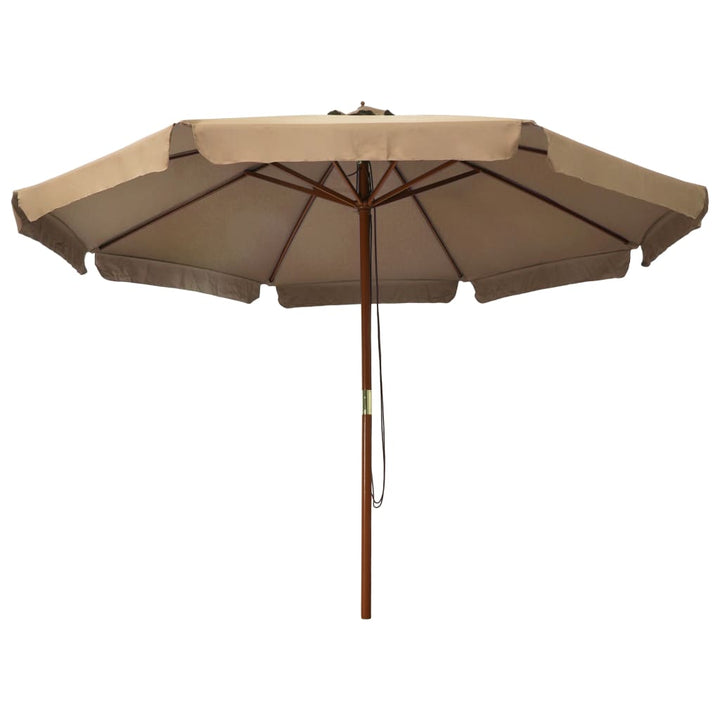 Parasol met houten paal 330 cm taupe