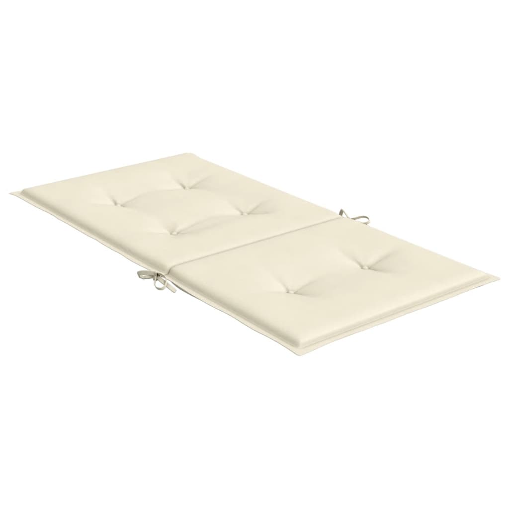 Tuinstoelkussen lage rug 2 st 100x50x3 cm oxford stof crème