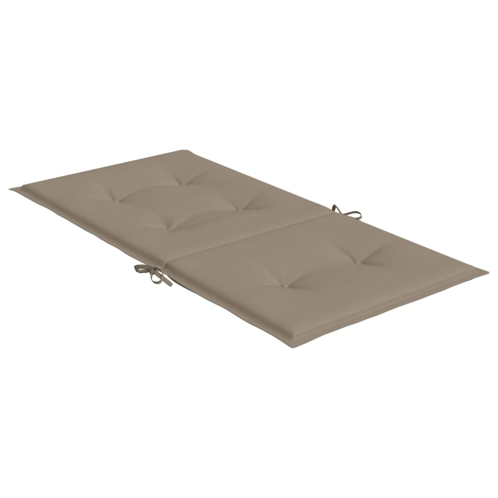 Tuinstoelkussens lage rug 2 st 100x50x3 cm oxford stof taupe