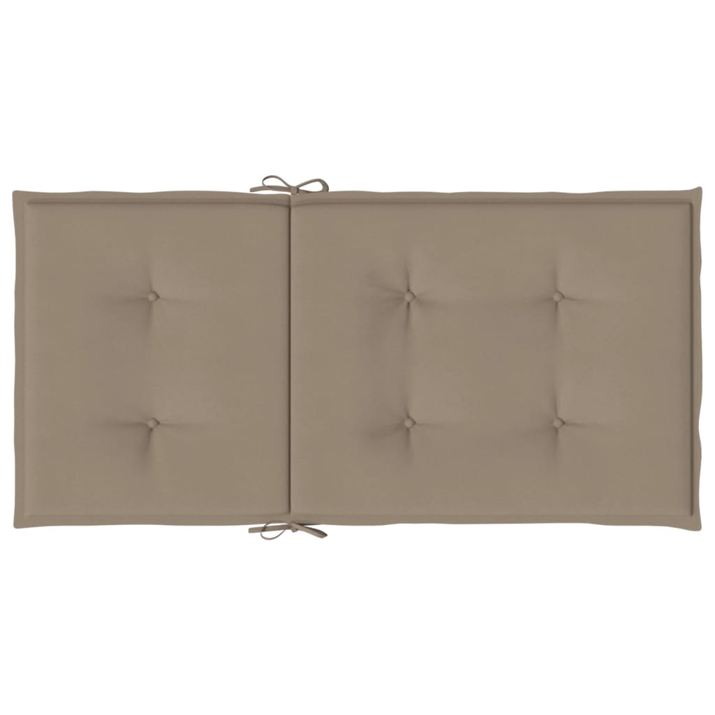 Tuinstoelkussens lage rug 2 st 100x50x3 cm oxford stof taupe